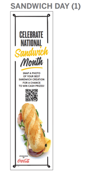 2024 Sandwich Month Sweepstakes in-store ad.