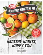 IGA Quarterly Marketing Kit | Healthy Habits, Happy You | Q1 2024 Store Playbook Cover