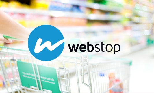 webstop logo over grocery isle image