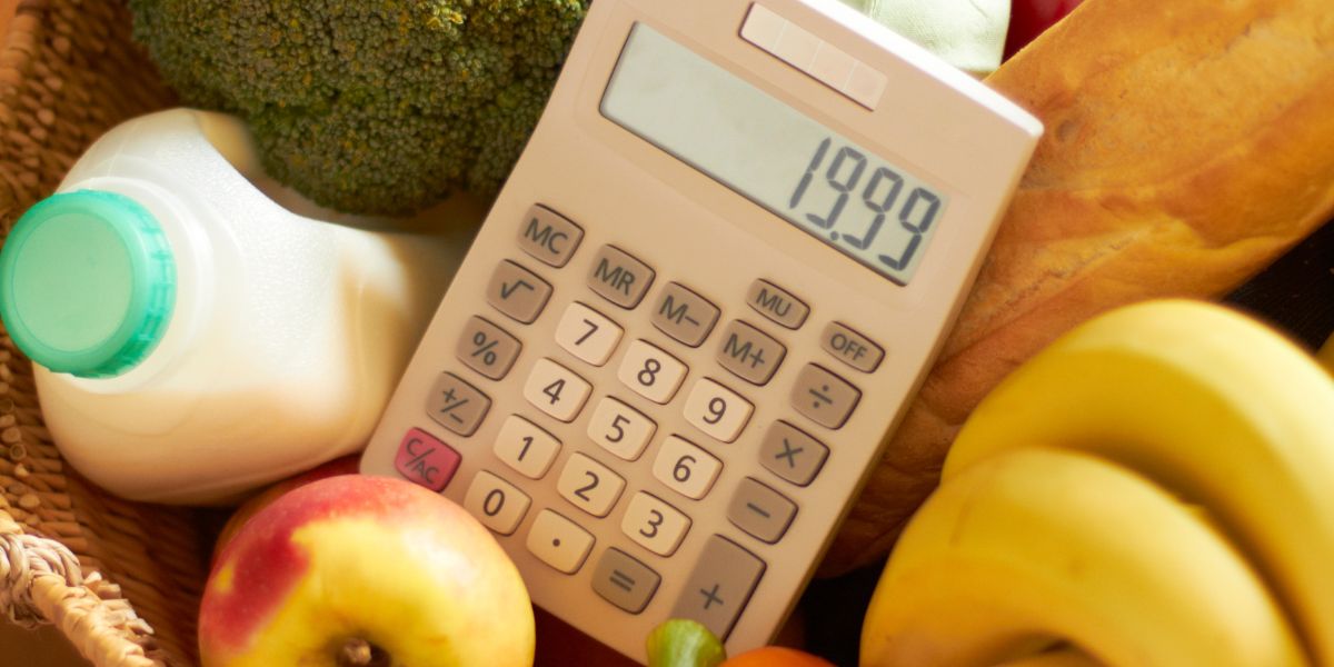 grocery basket with calculator