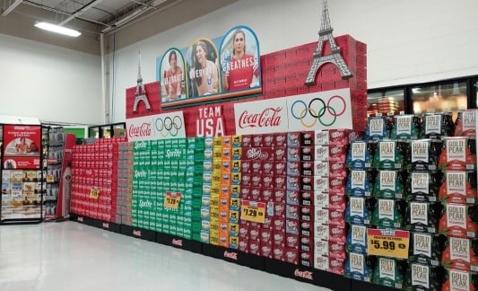 Greenwood Market Coca-Cola brand products display