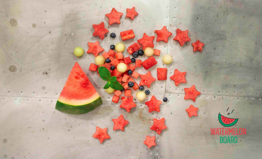 star shaped watermelon on table