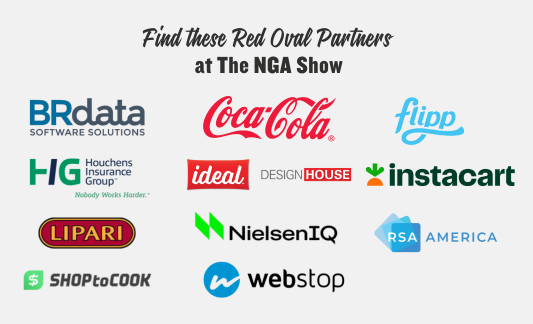 Logos of IGA Red Oval Partners