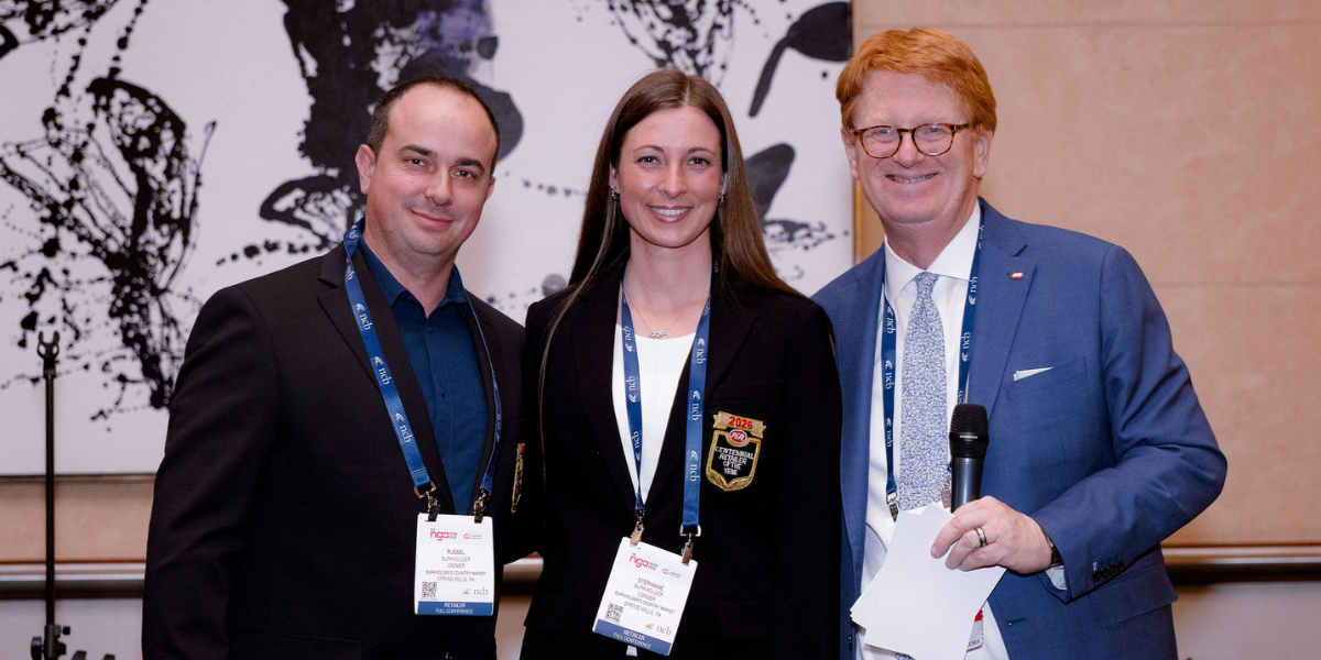 Russ & Stephanie Burkholder with John Ross